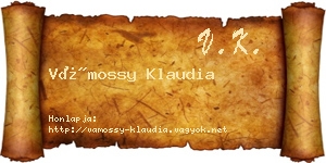 Vámossy Klaudia névjegykártya