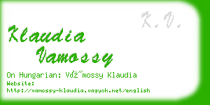 klaudia vamossy business card